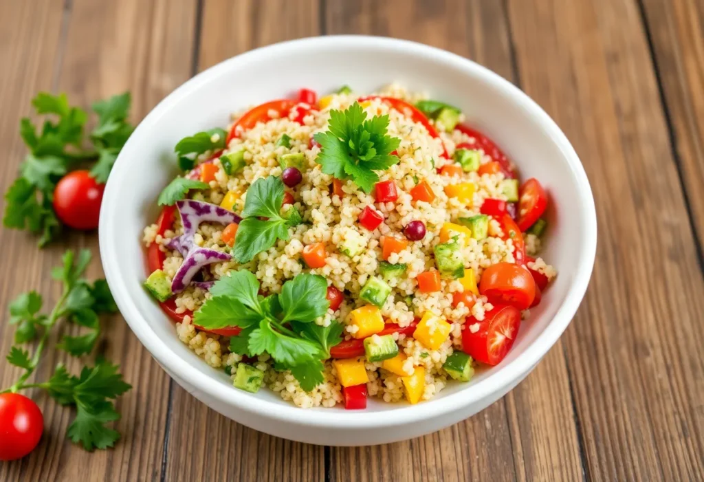 a bowl of food on a table