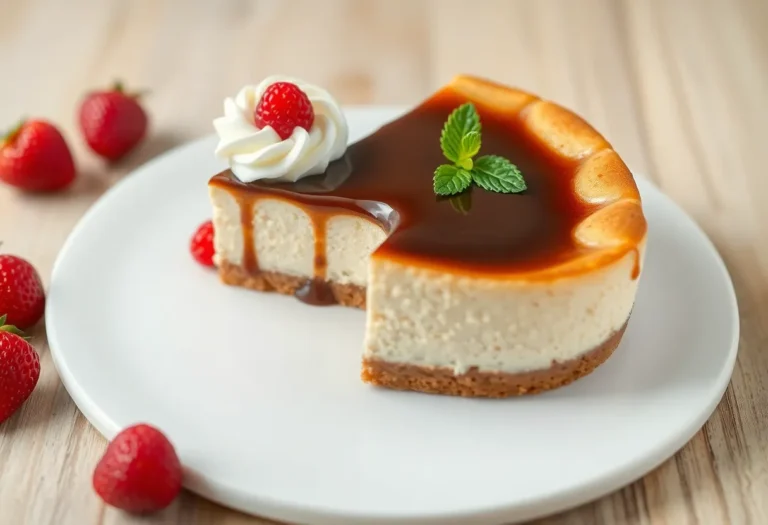 a Philadelphia Cheesecake with a slice missing