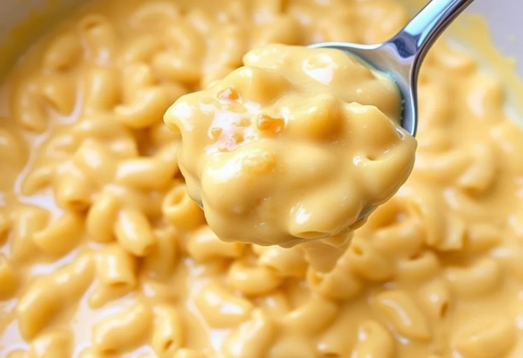 Creamy ditalini mac and cheese with rich cheddar sauce, served in a bowl.