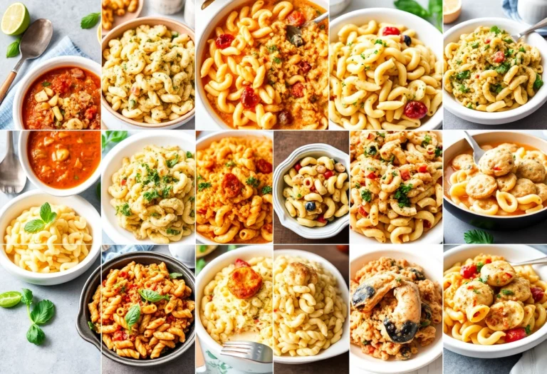 A collage of 15 delicious ditalini pasta recipes including soups, salads, bakes, and a sweet dessert, Yummy Haven. Yummi Haven.