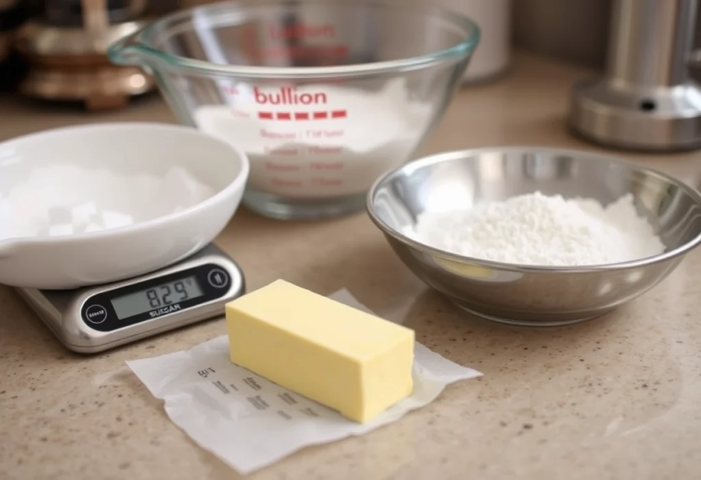 Softened butter and measured ingredients for Toll House cookie preparation, toll house cookies recipe, yummi haven, yummy haven.