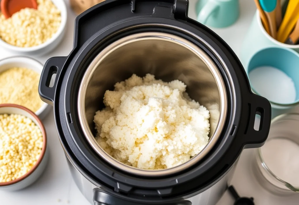 Fluffed quinoa in a rice cooker, perfect for healthy meals and side dishes,rice cooker recipes, yummi haven, yummy haven.